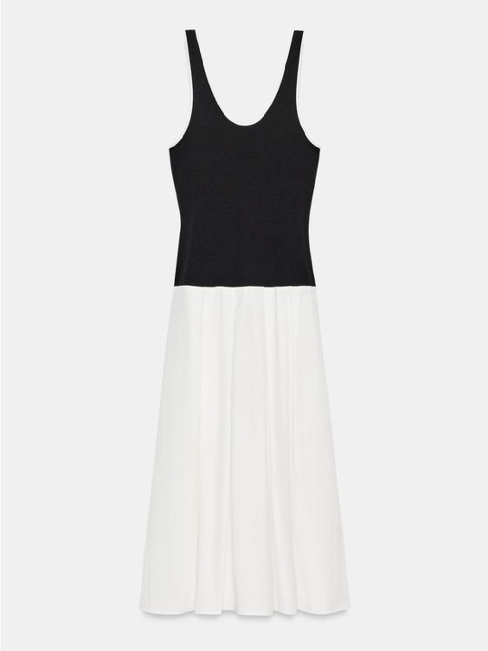 Zara Black and White Two-Tone Dress
